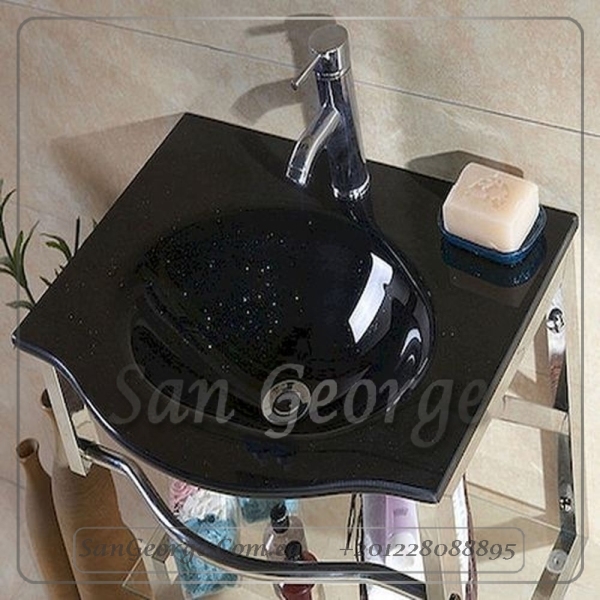 مجموعة حمام زجاج 348 زيتي 80 سم معلقه من San George Design