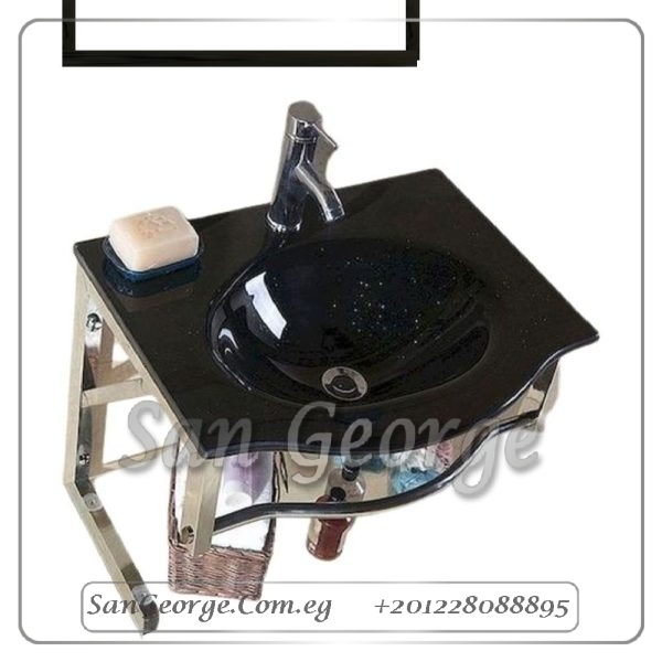 مجموعة حمام زجاج 348 زيتي 80 سم معلقه من San George Design