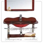 حوض حمام زجاجي 356 احمر 80 سم معلقه  من San George Design