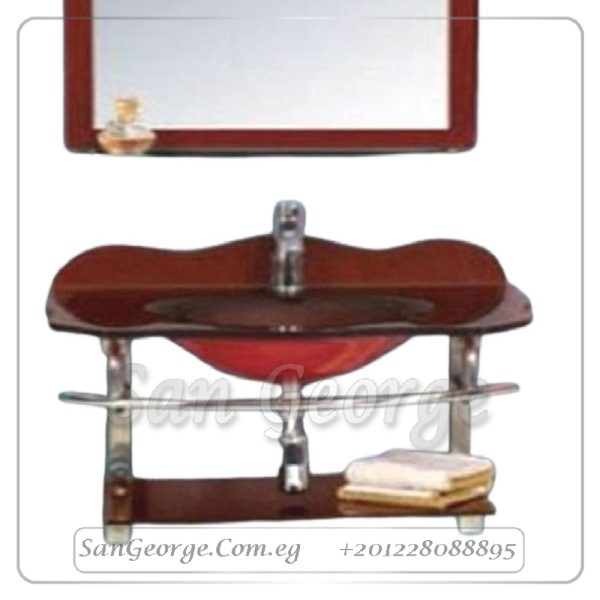 حوض حمام زجاجي 356 احمر 80 سم معلقه  من San George Design