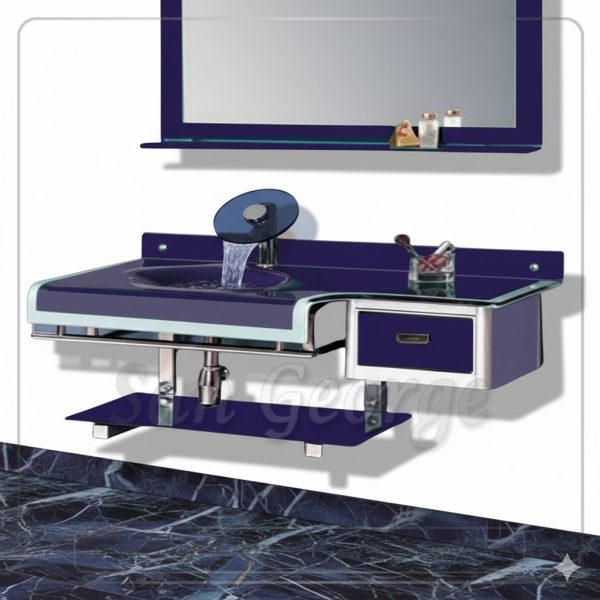 Glass Basin Set 357 Dark Purple 90 cm by San George Design