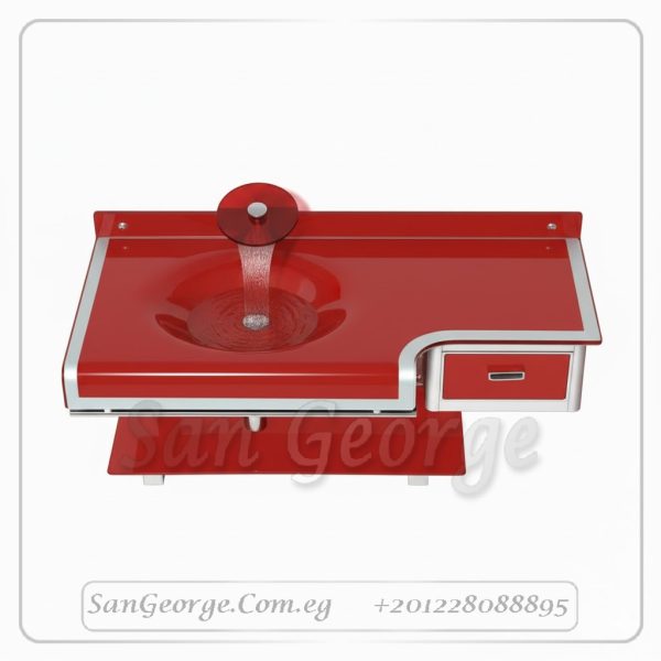 Glass Vanity Set 357 Dark Red 90 cm by San George Design