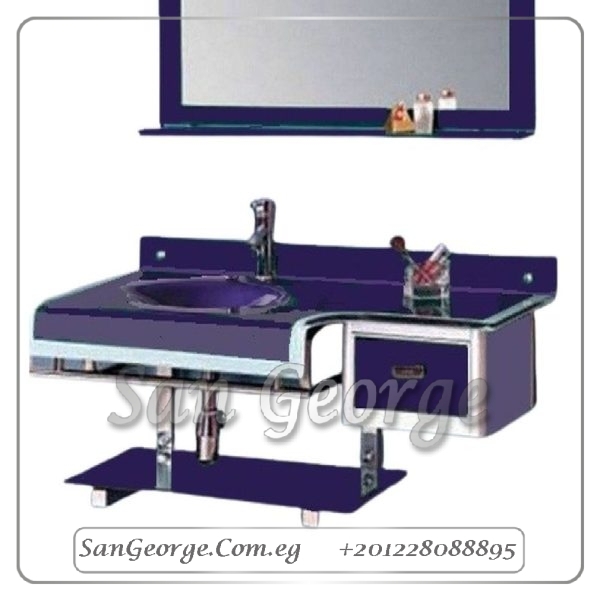 Glass Basin Set 357 Dark Purple 90 cm by San George Design