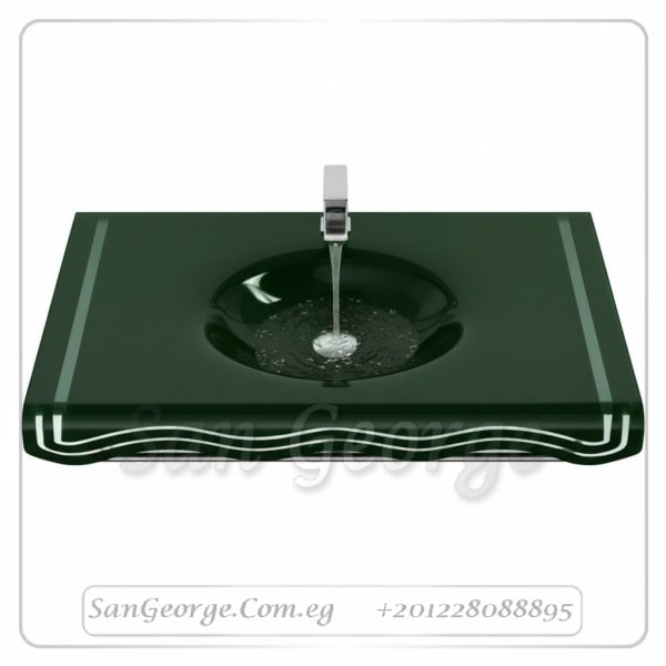 Glass Bathroom Vanity 359 Green 80 cm by San George Design