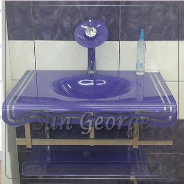 Glass Vanity Set 3001 Dark Purple 80 cm by San George Design