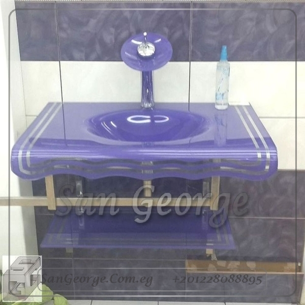Glass Vanity Set 3001 Dark Purple 80 cm by San George Design