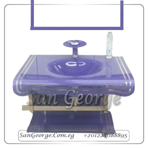 Glass Basin Set 359 Light Purple 80 cm by San George Design