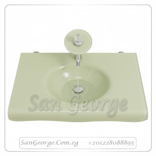 Glass Bathroom Vanity 370 Ivory 80 cm by San George Design