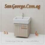 وحدة حمام بورديوم 45سم معلقه بيج مع حوض ديورافيت | ضمان 10 سنوات | San George Design