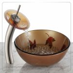 Glass Bathroom Vessel Sink Bowls C-5005 Gold by San George Design