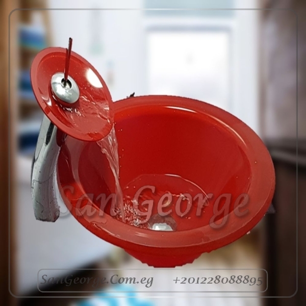 Glass Vessel Sink A-5007 Red 2 by San George Design