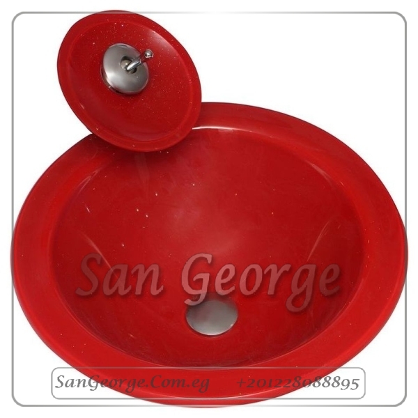 Glass Vessel Sink A-5007 Red 2 by San George Design