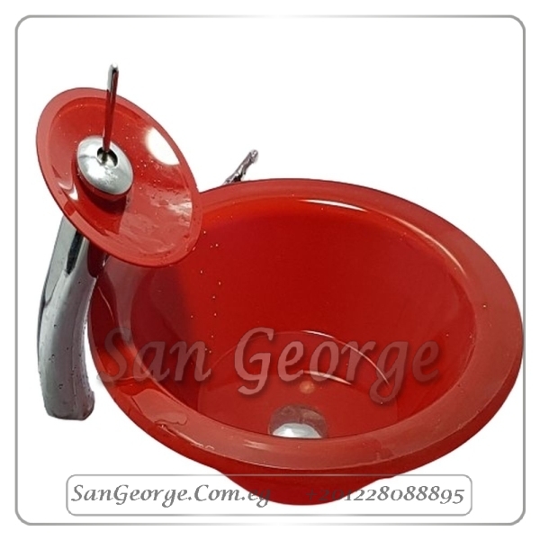 Glass Vessel Sink A-5007 Red 2 by San George Design
