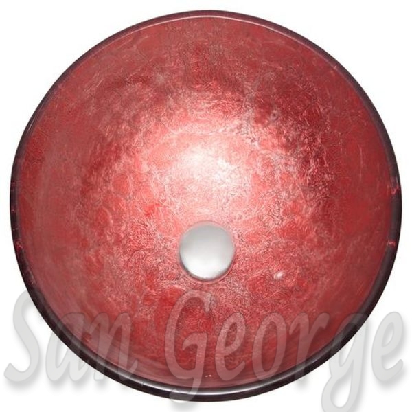 Glass Bathroom Vessel Sink A-5008 Red by San George Design