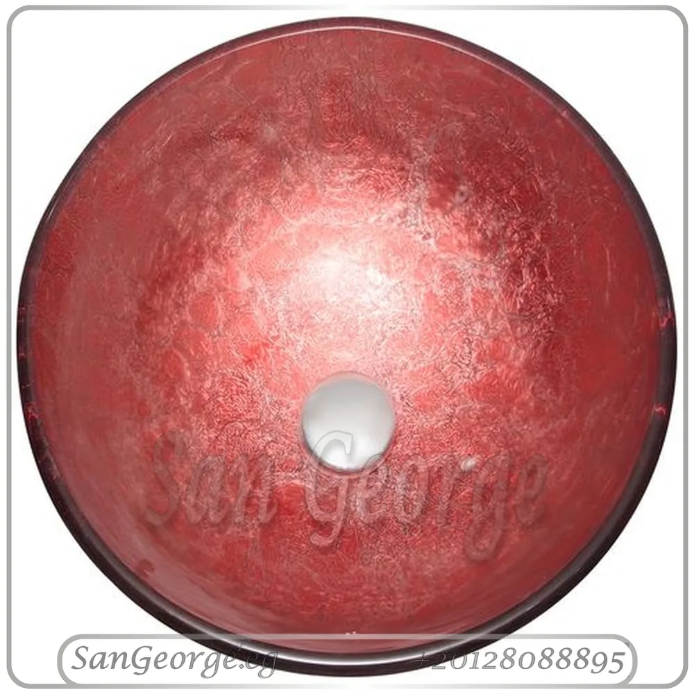Glass Bathroom Vessel Sink A-5008 Red by San George Design