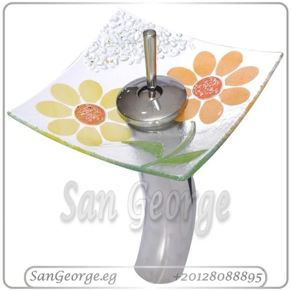 Glass Bathroom Vessel Sink A-5008 Red by San George Design