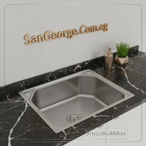 حوض مطبخ ستانلس 52 × 37