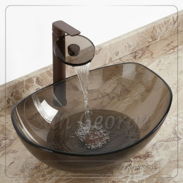 Glass Bathroom Sink B-Brown2 by San George Design