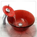 Glass Bathroom Sink B-543-Red by San George Design