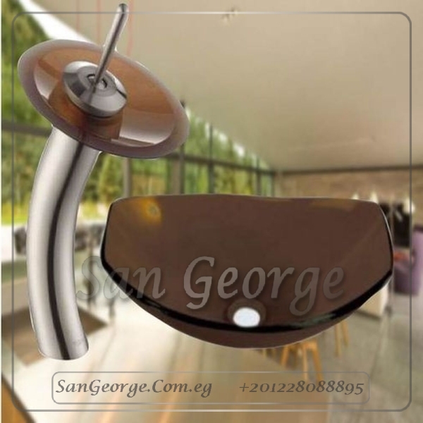 Glass Bathroom Sink B-Brown2 by San George Design