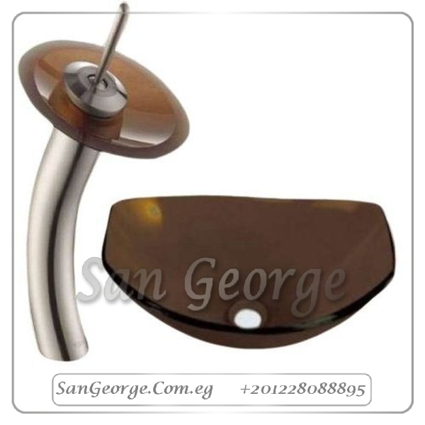 Glass Bathroom Sink B-Brown2 by San George Design
