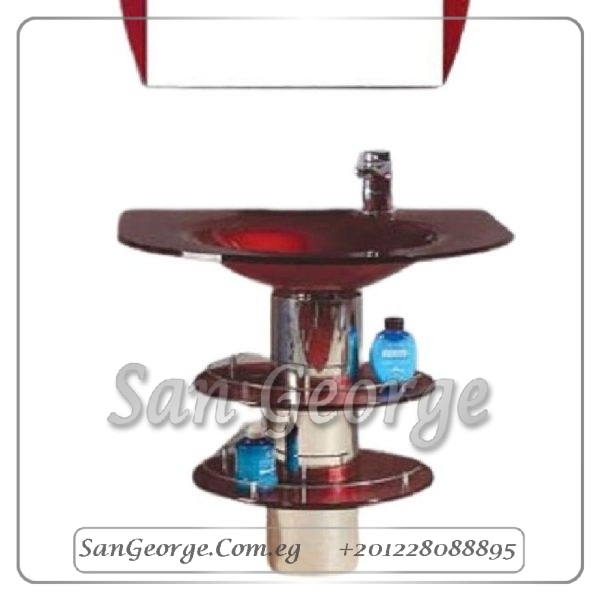 Glass Bathroom Vanity 321 Red 6 60 cm by San George Design