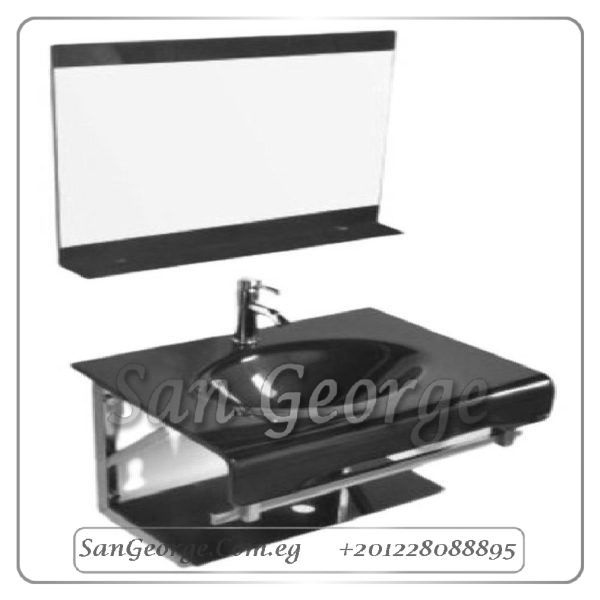 زجاج حمام وحده 6054 اسود 60 سم معلقه من San George Design