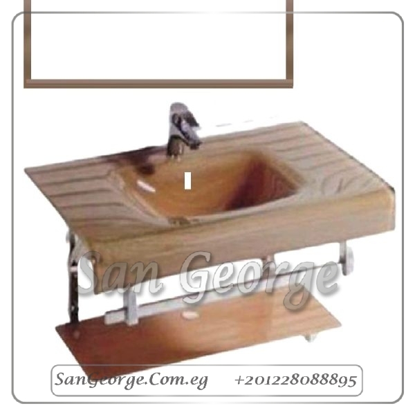مجموعة حمام زجاج 739 موف فاتح 80 سم معلقه من San George Design