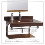 حوض حمام زجاجي 6054 بني خشب 60 سم معلقه  من San George Design