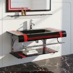 Glass Bathroom Vanity Set 616 Light Purple 80 cm by San George Design