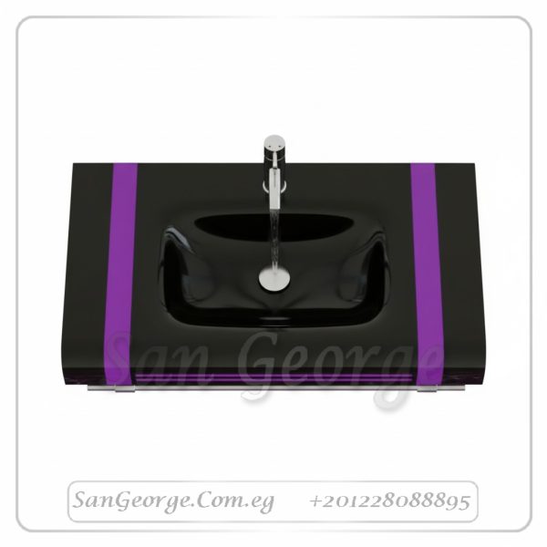 Glass Bathroom Vanity 616 Purple 80 cm by San George Design