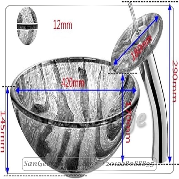 Bathroom Glass Sink C-6340 by San George Design