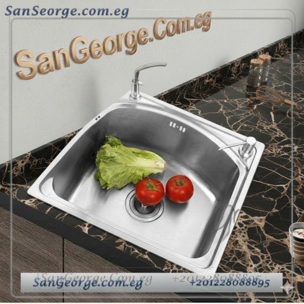 حوض مطبخ ستانلس ستيل 58 × 43