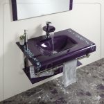 مجموعة حمام زجاج 739 موف 80 سم معلقه  من San George Design