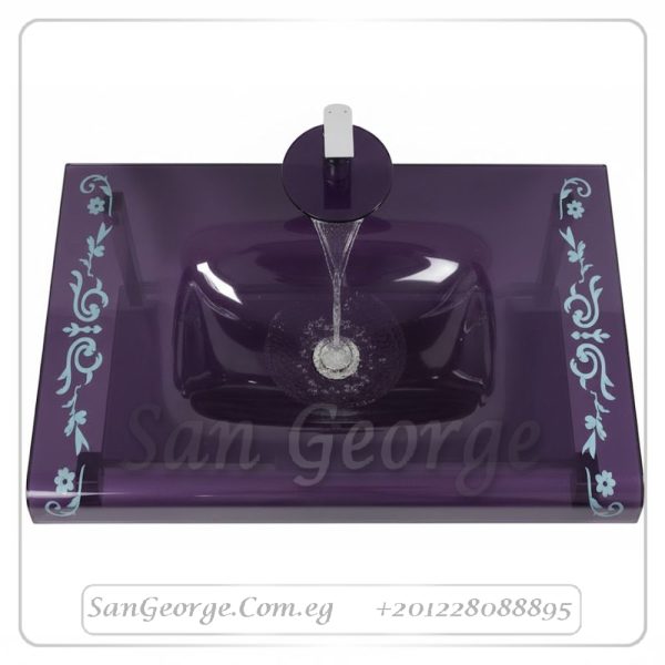 مجموعة حمام زجاج 739 موف 80 سم معلقه  من San George Design