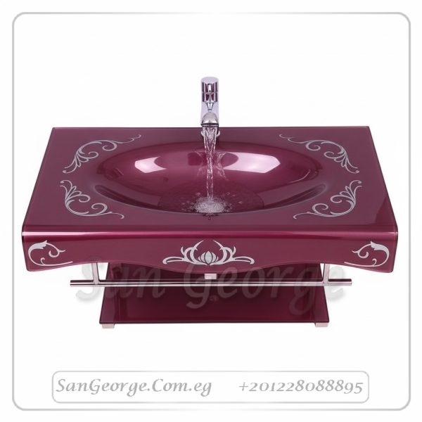 وحده حمام زجاج 739 موف غامق 80 سم معلقه  من سان جورج ديزاين
