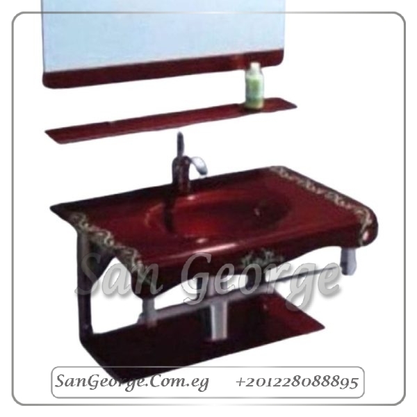مجموعة حمام زجاج 739 موف فاتح 80 سم معلقه من San George Design