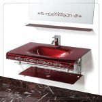 Glass Vanity Set 746 Red 80 cm by San George Design