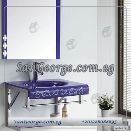Glass Bathroom Vanity 746 Light Purple 80 cm by San George Design