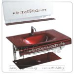 Glass Bathroom Vanity 21 Dark Red 80 cm by San George Design
