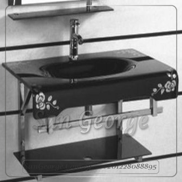 Glass Basin Set 750 Black 80 cm by San George Design