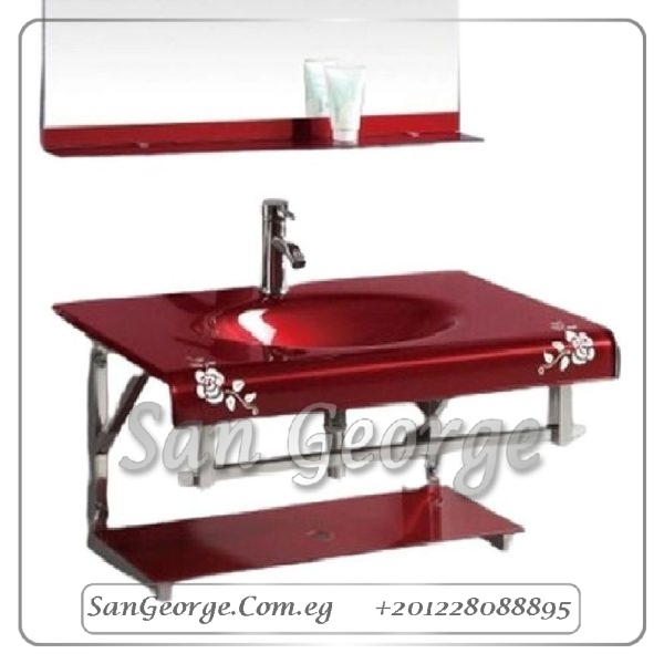 مجموعة حوض زجاج 750 80 سم معلقه من San George Design