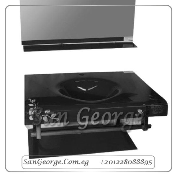 Glass Basin Set 750 Black 80 cm by San George Design