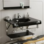 Glass Basin Set 750 Black 80 cm by San George Design