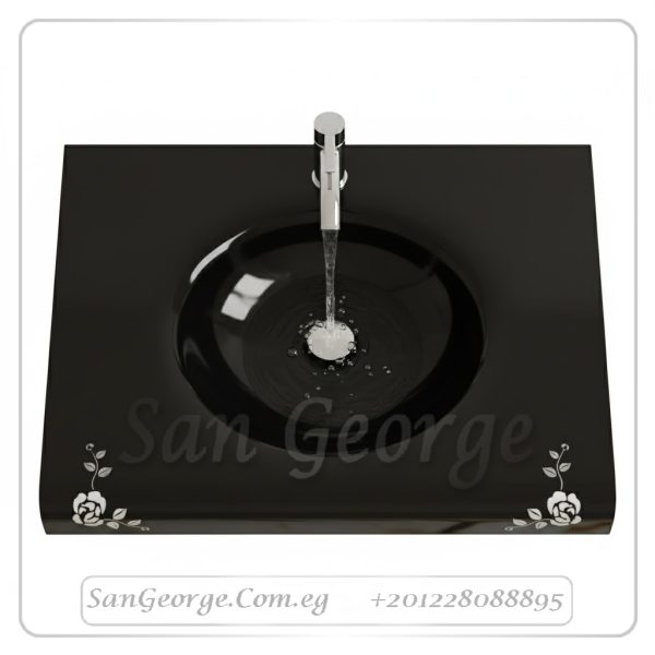 Glass Basin Set 750 Black 80 cm by San George Design
