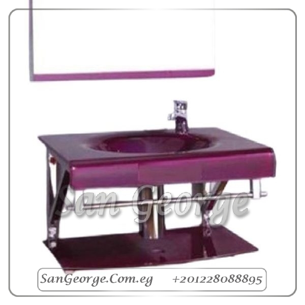 حوض حمام زجاجي 3581 موف فاتح 100 سم معلقه من San George Design