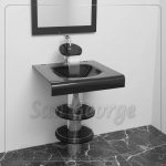 Glass Vanity Set 90 Black 80 cm by San George Design