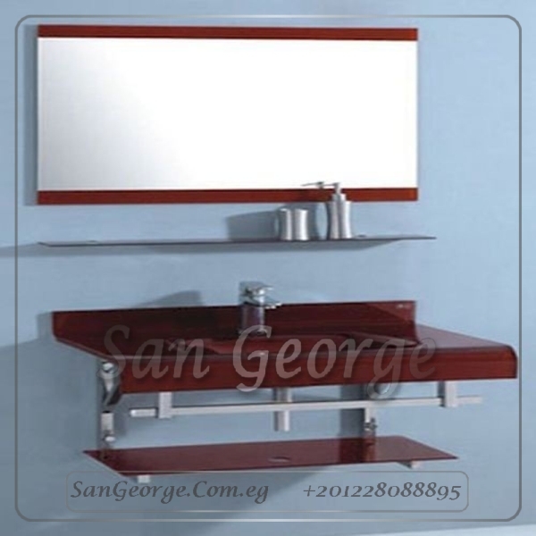 وحدة الحمام الزجاجيه 3581 نبيتي 100 سم معلقه من San George Design