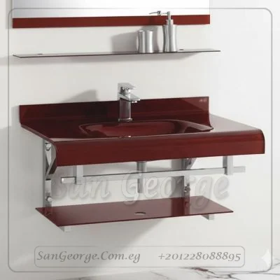 وحدة الحمام الزجاجيه 3581 نبيتي 100 سم معلقه  من San George Design