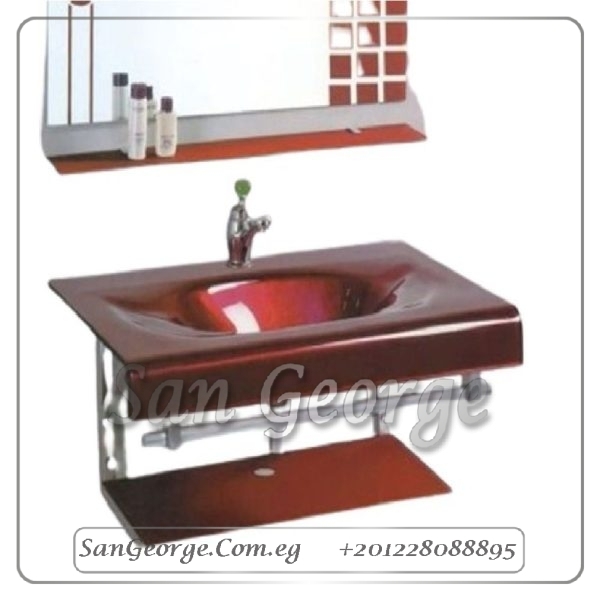 وحدة الحمام الزجاجيه 3581 نبيتي 100 سم معلقه من San George Design